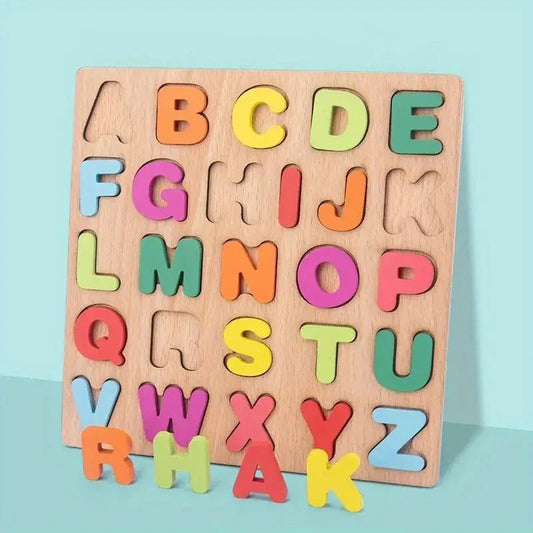 Puzzle éducatif en bois Alphabet et Chiffres – Apprentissage ludique et coloré pour enfants - Nid’Éveil