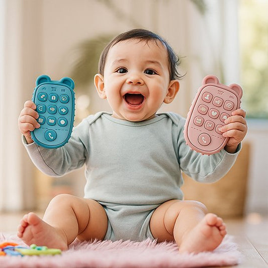 Téléphone éducatif en silicone pour bébé – Jouet d’éveil musical et sensoriel - Nid’Éveil