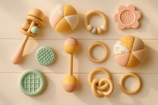 Hochet bébé : bois ou silicone, quel est le meilleur choix pour l’éveil ? - Nid’Éveil