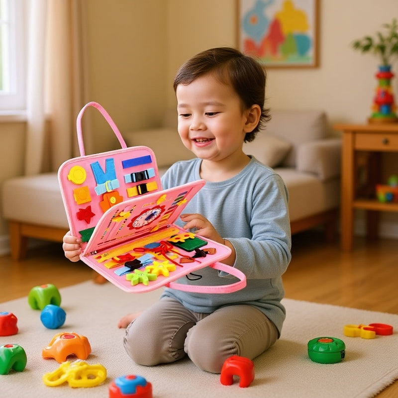 Tableau Montessori Éducatif – Livre d’Éveil Sensoriel et Jouet d’Apprentissage pour Enfants - Nid’Éveil