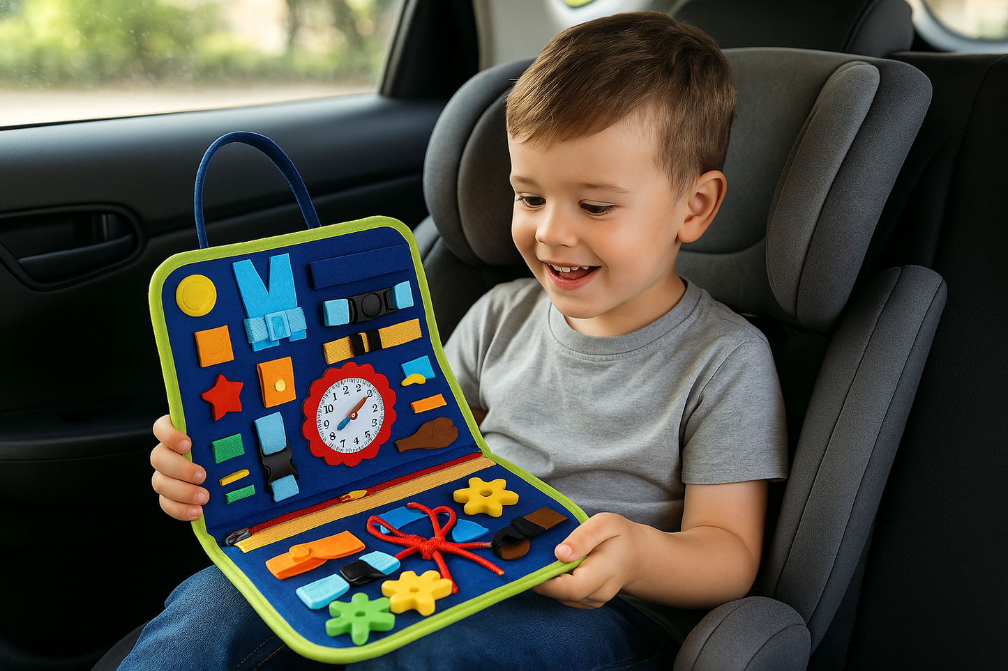 Tableau Montessori Éducatif – Livre d’Éveil Sensoriel et Jouet d’Apprentissage pour Enfants - Nid’Éveil