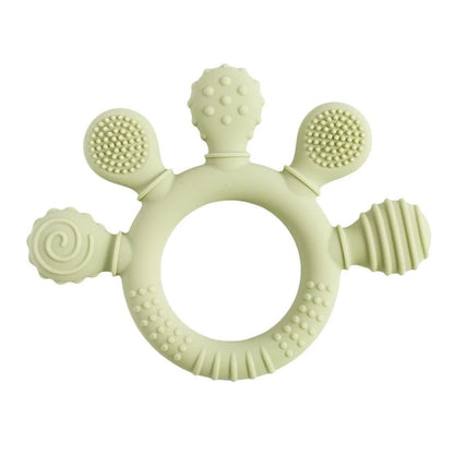 Anneau de dentition bébé en silicone alimentaire – Jouet sensoriel doux, soulage les gencives et favorise l’éveil - Nid’Éveil