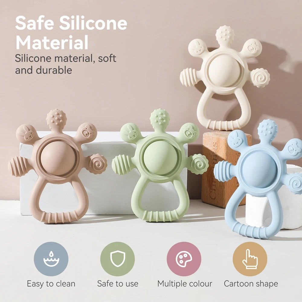 Anneau de Dentition en Silicone Souple – Jouet de Dentition Bébé Sensoriel et Sûr | Nid’Éveil - Nid’Éveil