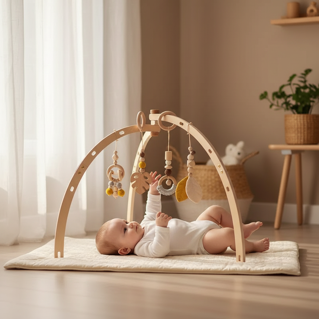 Arche d’Éveil en Bois Naturel – Jouet Montessori pour Bébé - Nid’Éveil