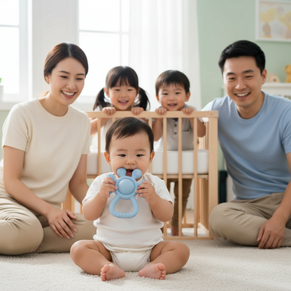 Anneau de Dentition en Silicone Souple – Jouet de Dentition Bébé Sensoriel et Sûr | Nid’Éveil - Nid’Éveil