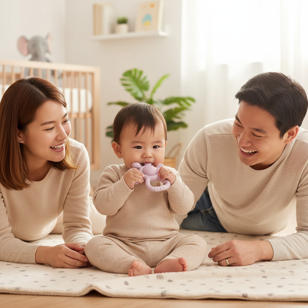 Anneau de Dentition en Silicone Souple – Jouet de Dentition Bébé Sensoriel et Sûr | Nid’Éveil - Nid’Éveil