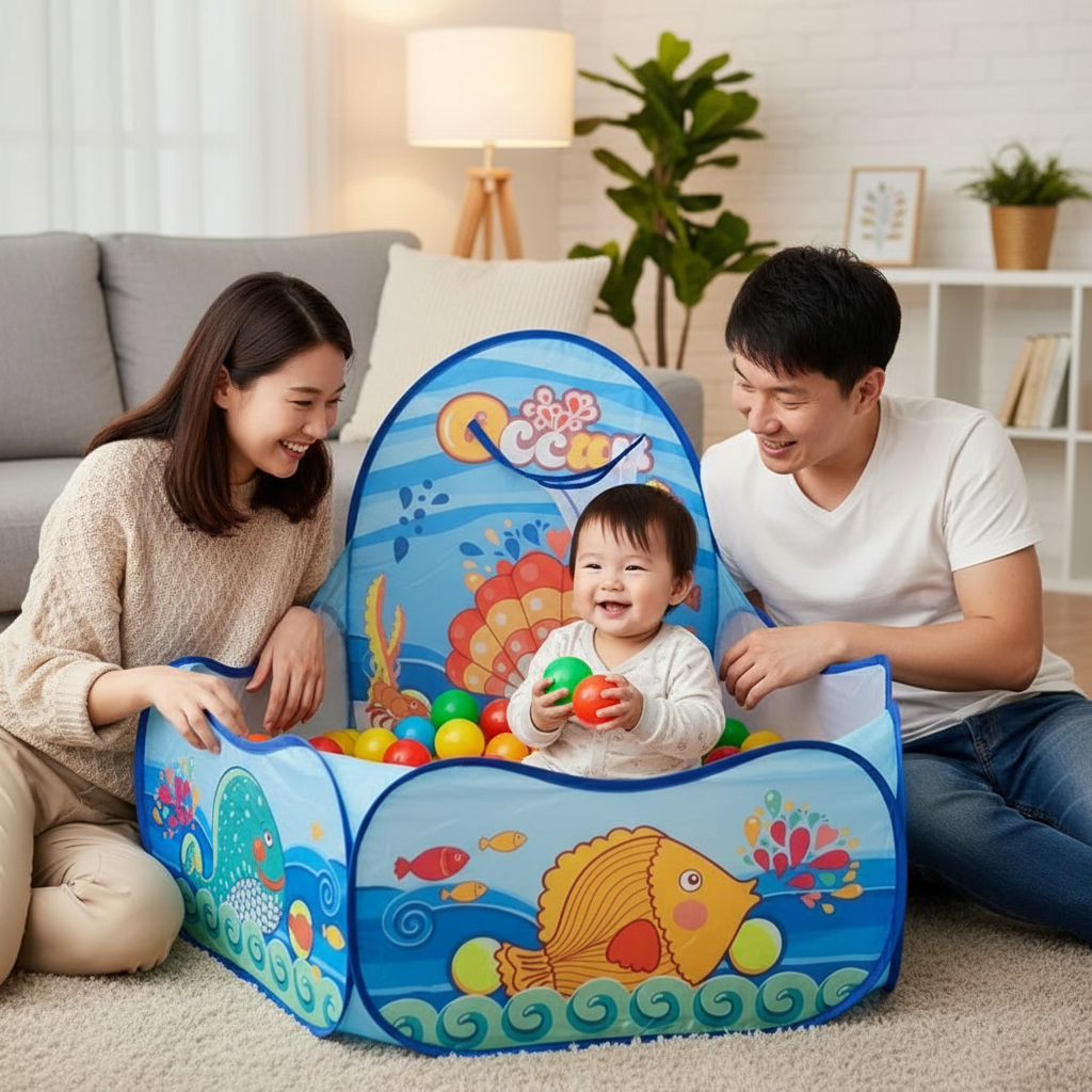Piscine à Balles Bébé – Aire de Jeu Pliable et Colorée pour l’Éveil et la Motricité - Nid’Éveil