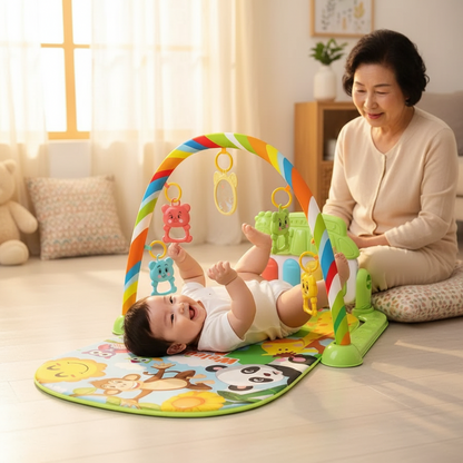 Tapis d’éveil musical avec piano lumineux et arches de jeux – Jouet interactif bébé - Nid’Éveil