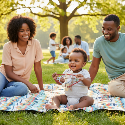 Jouet d'éveil Montessori pour bébé - Hochet anneau de dentition sans BPA