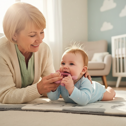 Anneau de dentition bébé en silicone alimentaire – Jouet sensoriel doux, soulage les gencives et favorise l’éveil - Nid’Éveil