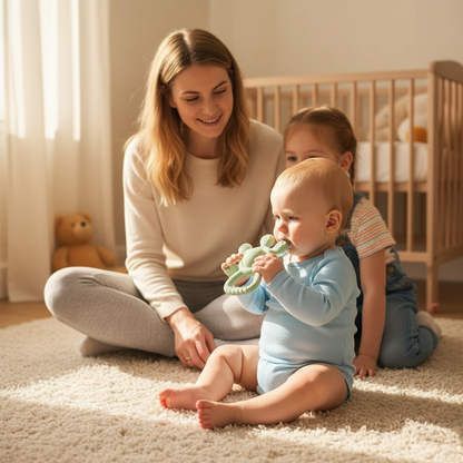 Anneau de Dentition en Silicone Souple – Jouet de Dentition Bébé Sensoriel et Sûr | Nid’Éveil - Nid’Éveil