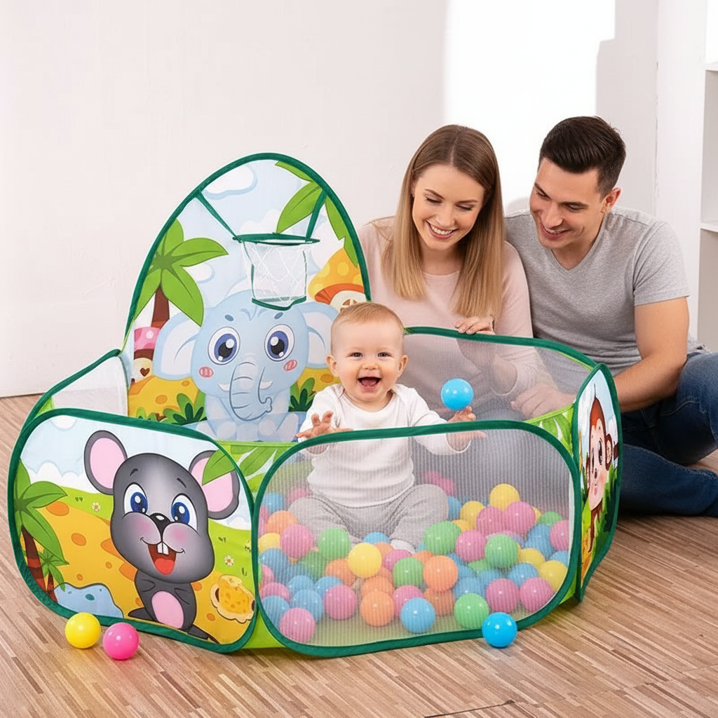 Piscine à Balles Bébé – Aire de Jeu Pliable et Colorée pour l’Éveil et la Motricité - Nid’Éveil