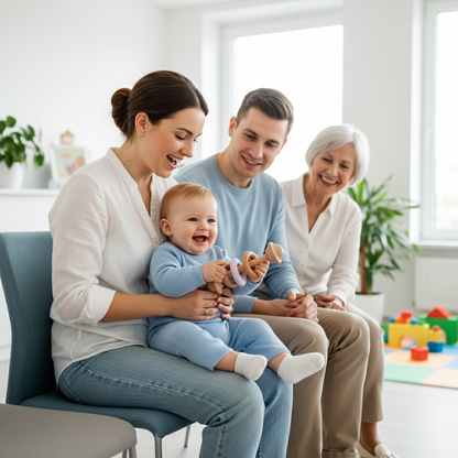 Hochet en bois de hêtre et silicone – Anneau de dentition bébé, jouet Montessori sensoriel - Nid’Éveil