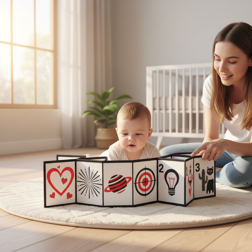 Livre sensoriel cadeau naissance - 7 thèmes éducatifs Montessori Nid'Éveil