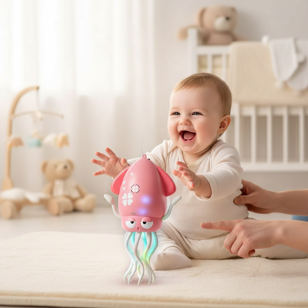 Poulpe dansant lumineux et musical pour bébé – Jouet interactif avec LED - Nid’Éveil