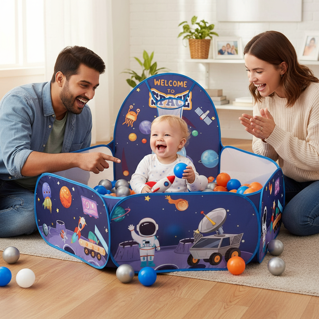 Piscine à Balles Bébé – Aire de Jeu Pliable et Colorée pour l’Éveil et la Motricité - Nid’Éveil