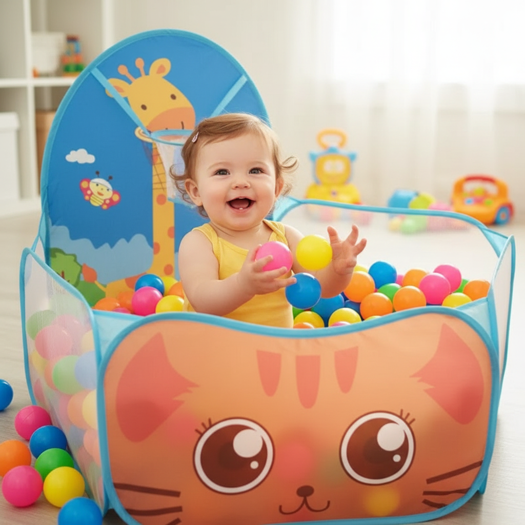 Piscine à Balles Bébé – Aire de Jeu Pliable et Colorée pour l’Éveil et la Motricité - Nid’Éveil