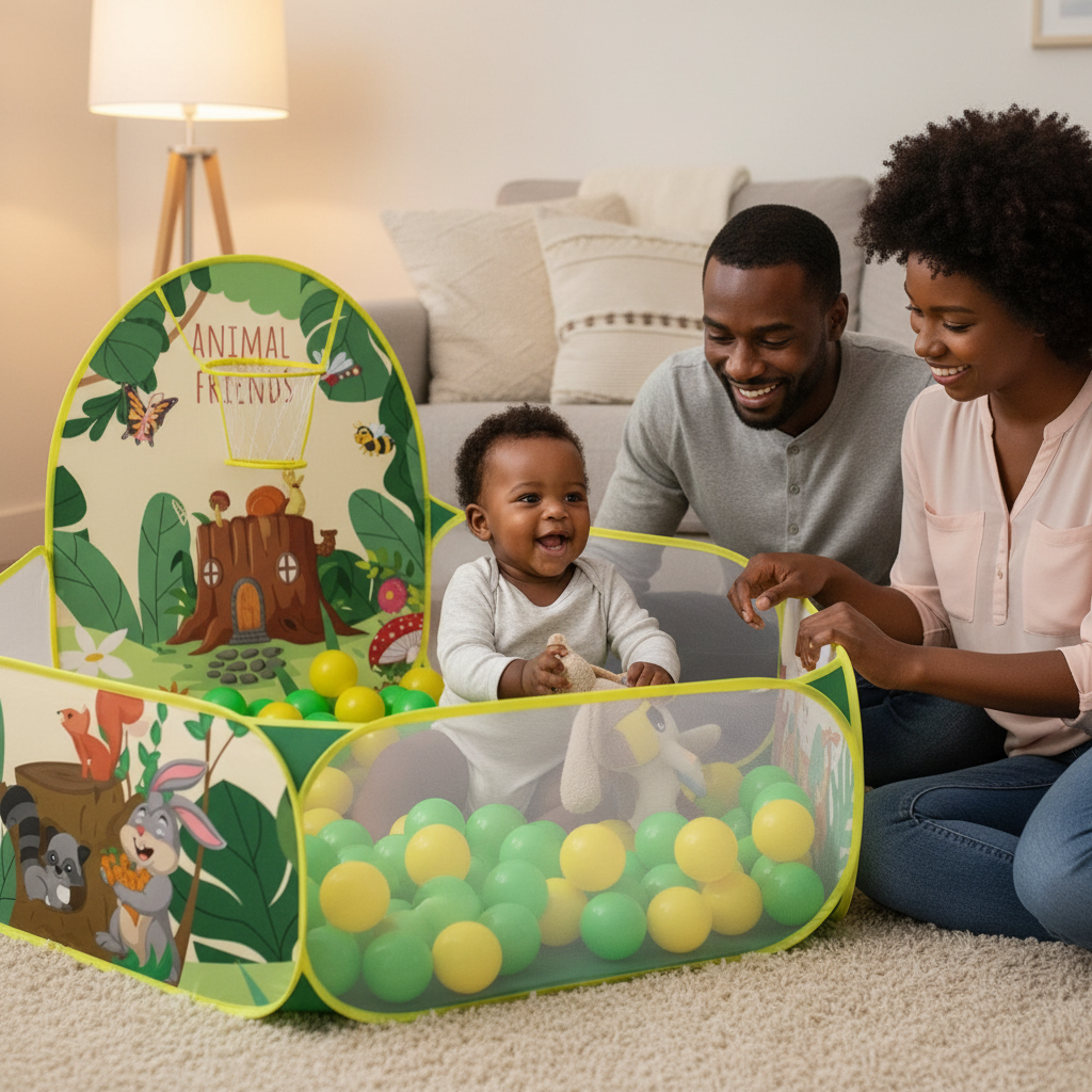 Piscine à Balles Bébé – Aire de Jeu Pliable et Colorée pour l’Éveil et la Motricité - Nid’Éveil