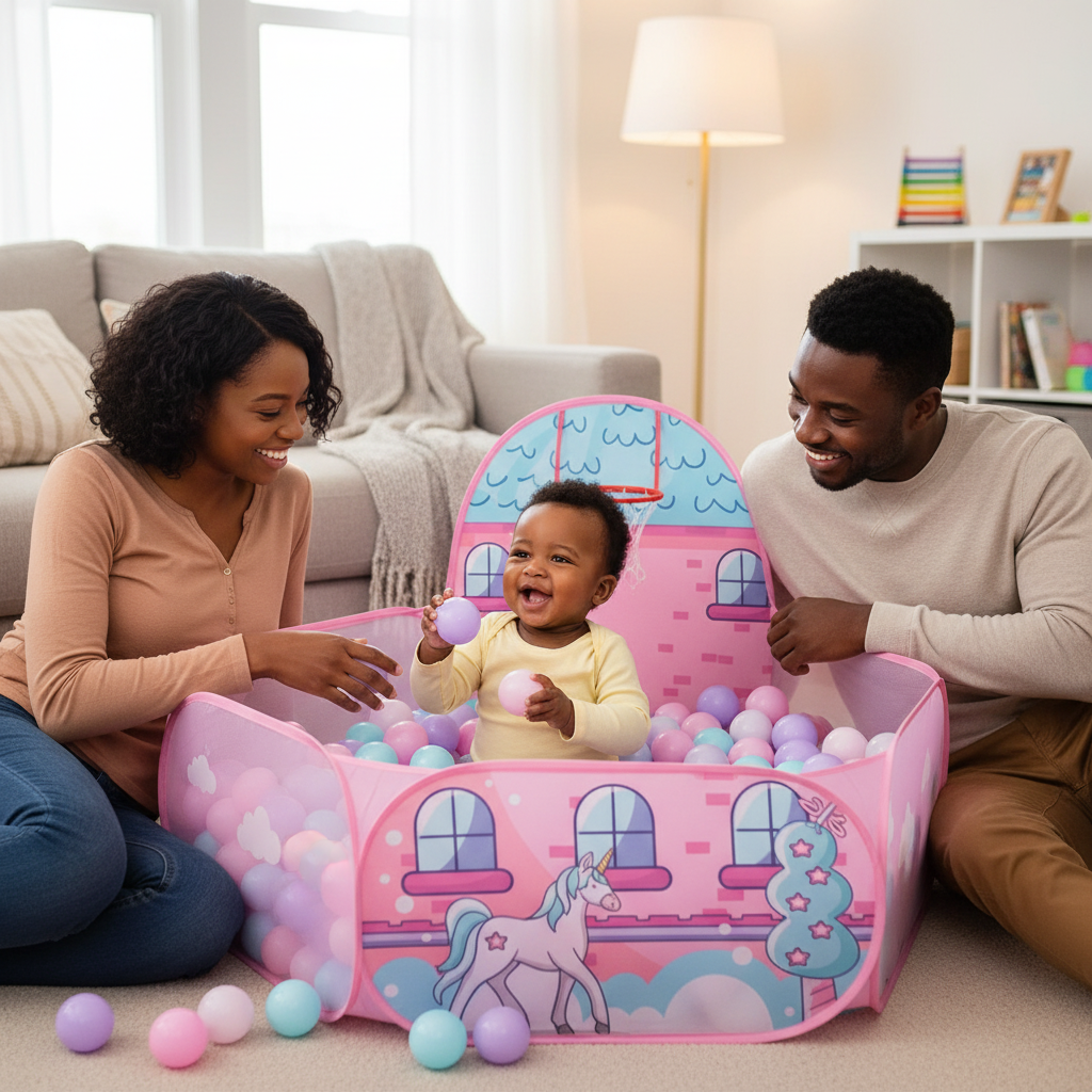 Piscine à Balles Bébé – Aire de Jeu Pliable et Colorée pour l’Éveil et la Motricité - Nid’Éveil
