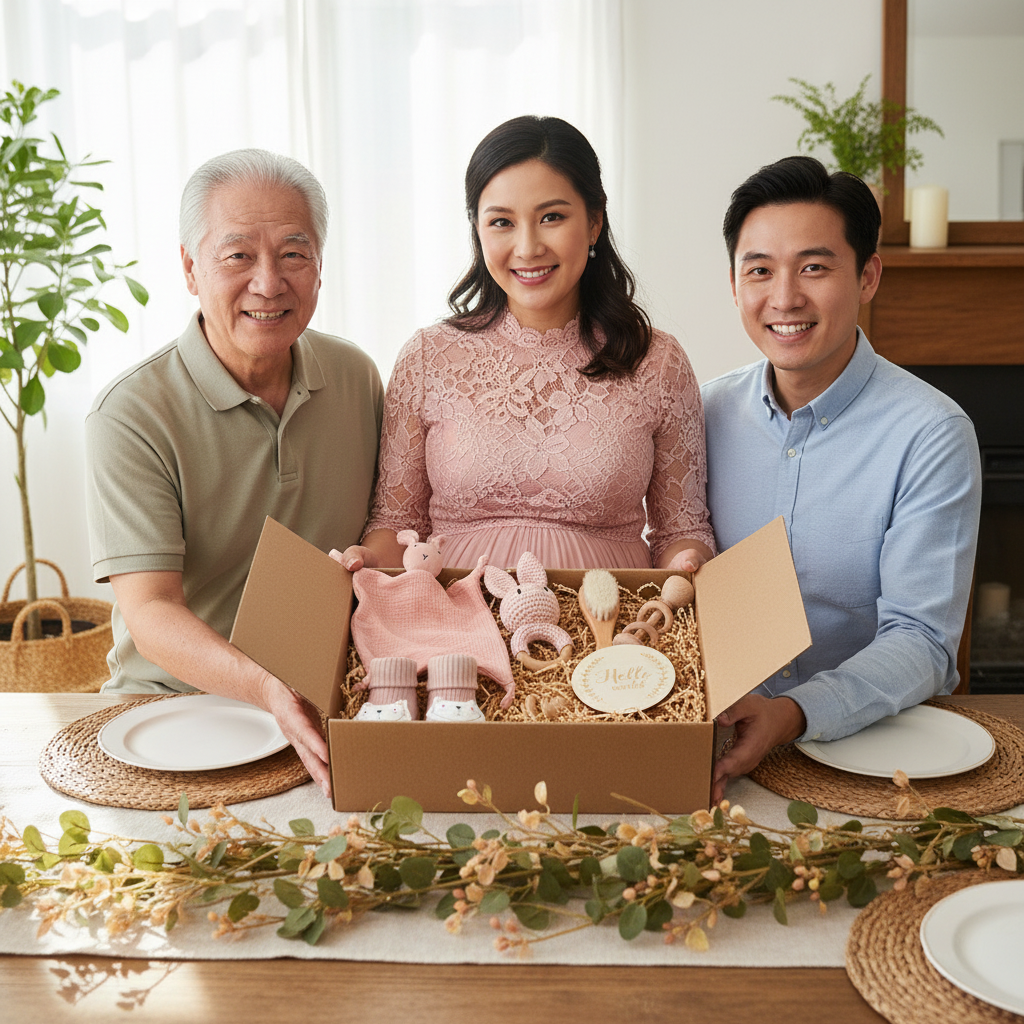 Cadeau congé maternité - Coffret naissance Nid'Éveil avec doudou lapin et accessoires bébé Montessori