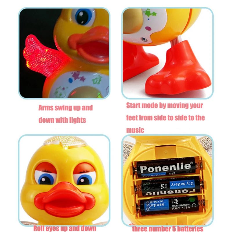 Canard Dansant Électrique et Lumineux – Jouet Musical d’Éveil Bébé - Nid’Éveil