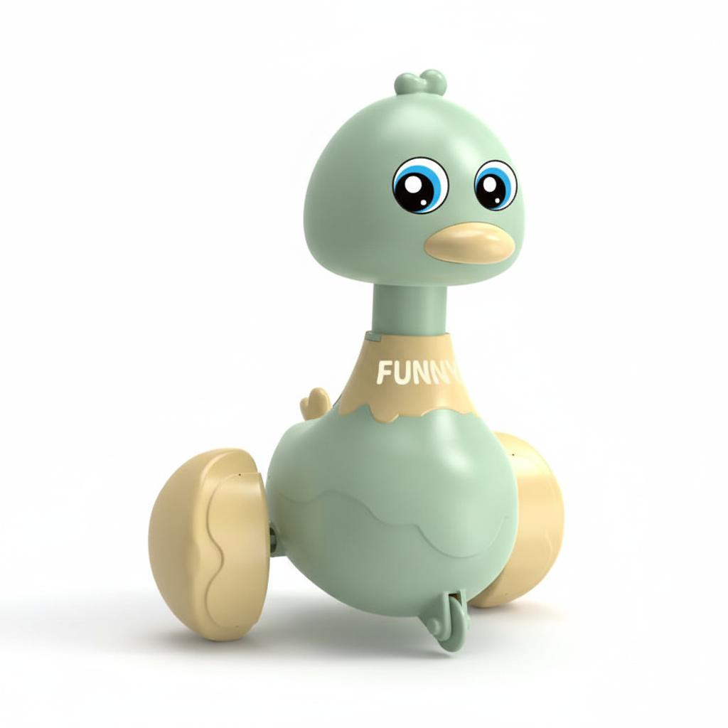 Canard à roulettes vert menthe - Jouet Montessori bébé - Apprentissage marche
