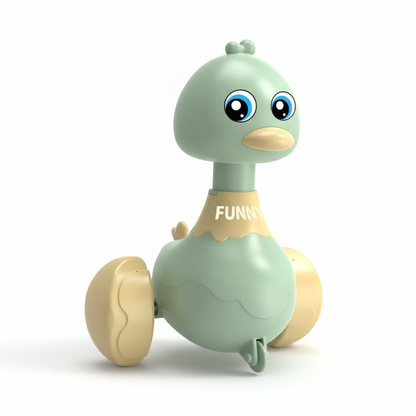 Canard à roulettes vert menthe - Jouet Montessori bébé - Apprentissage marche
