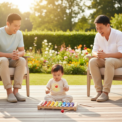Xylophone Éveil Bébé en Bois Arc - en - Ciel – Jouet Musical Éducatif et Sensoriel - Nid’Éveil