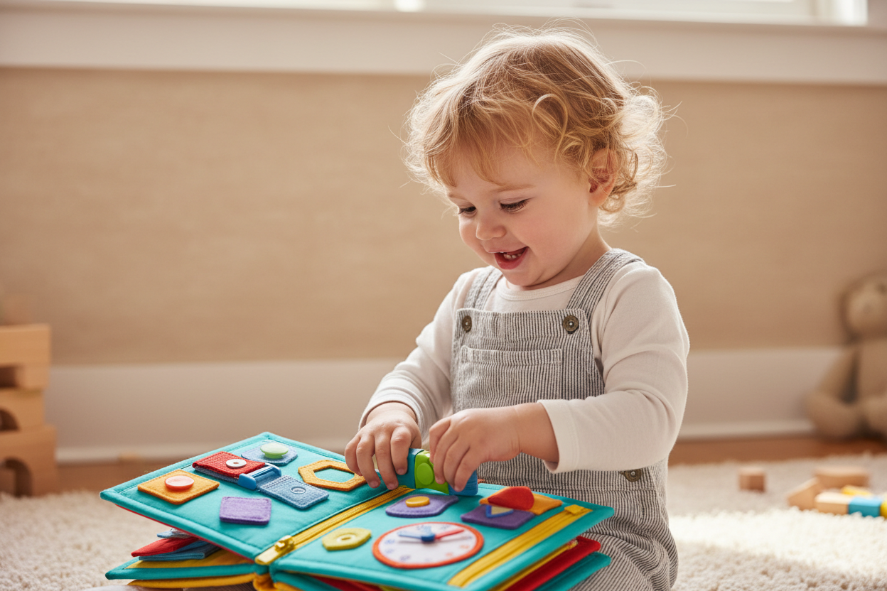 Tableau Montessori Éducatif – Livre d’Éveil Sensoriel et Jouet d’Apprentissage pour Enfants - Nid’Éveil