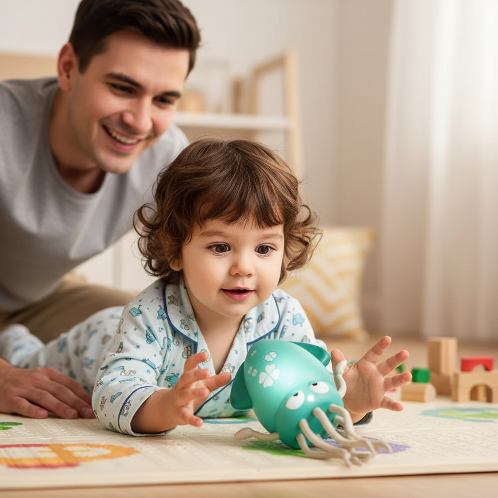 Poulpe dansant lumineux et musical pour bébé – Jouet interactif avec LED - Nid’Éveil