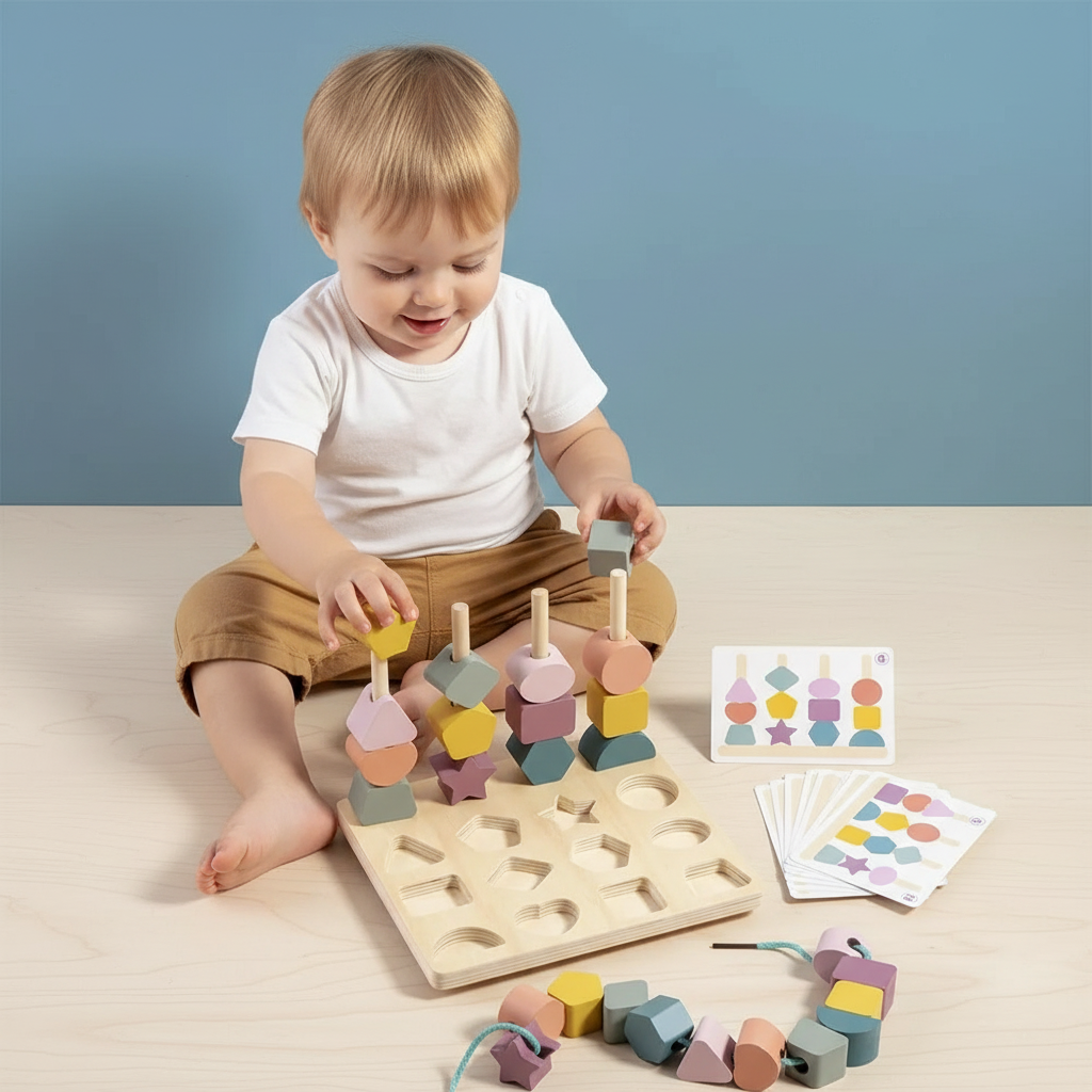 Perles à enfiler Montessori - Jeu éducatif bébé