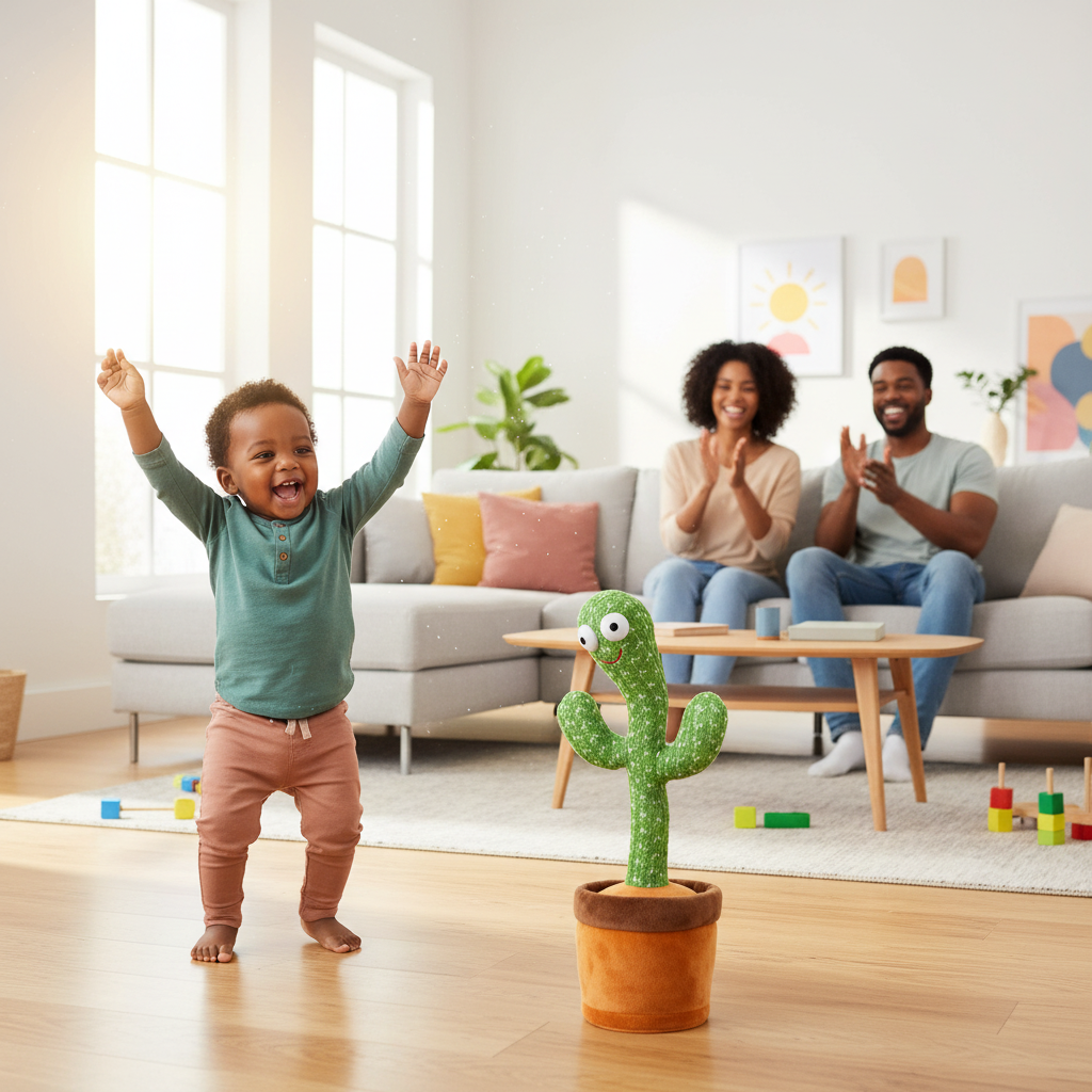 Cactus dansant musical LED parlant et répétant – Jouet interactif pour bébé et enfant - Nid’Éveil
