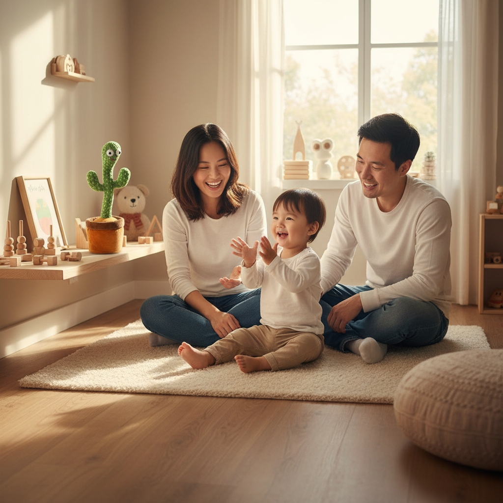 Cactus dansant musical LED parlant et répétant – Jouet interactif pour bébé et enfant - Nid’Éveil
