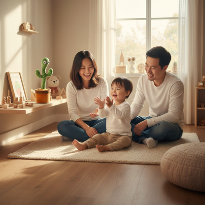 Cactus dansant musical LED parlant et répétant – Jouet interactif pour bébé et enfant - Nid’Éveil
