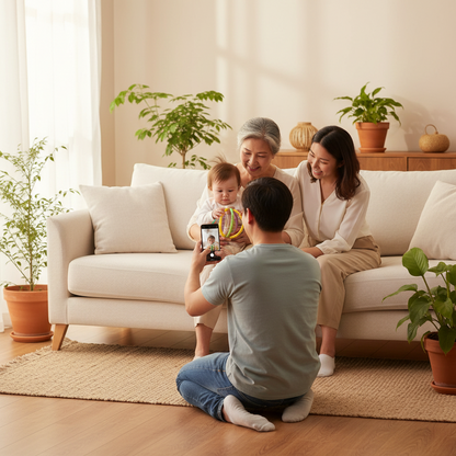 Hochet bébé en bois et silicone – Jouet d’éveil sensoriel avec billes colorées, facile à saisir - Nid’Éveil