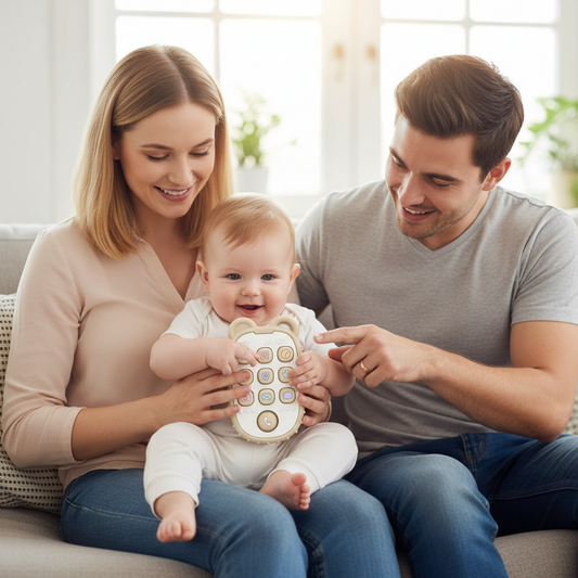 Téléphone éducatif en silicone pour bébé – Jouet d’éveil musical et sensoriel - Nid’Éveil