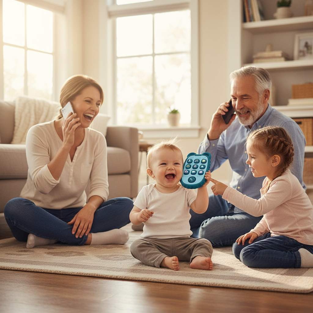 Téléphone éducatif en silicone pour bébé – Jouet d’éveil musical et sensoriel - Nid’Éveil