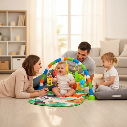 Tapis d’éveil musical avec piano lumineux et arches de jeux – Jouet interactif bébé - Nid’Éveil