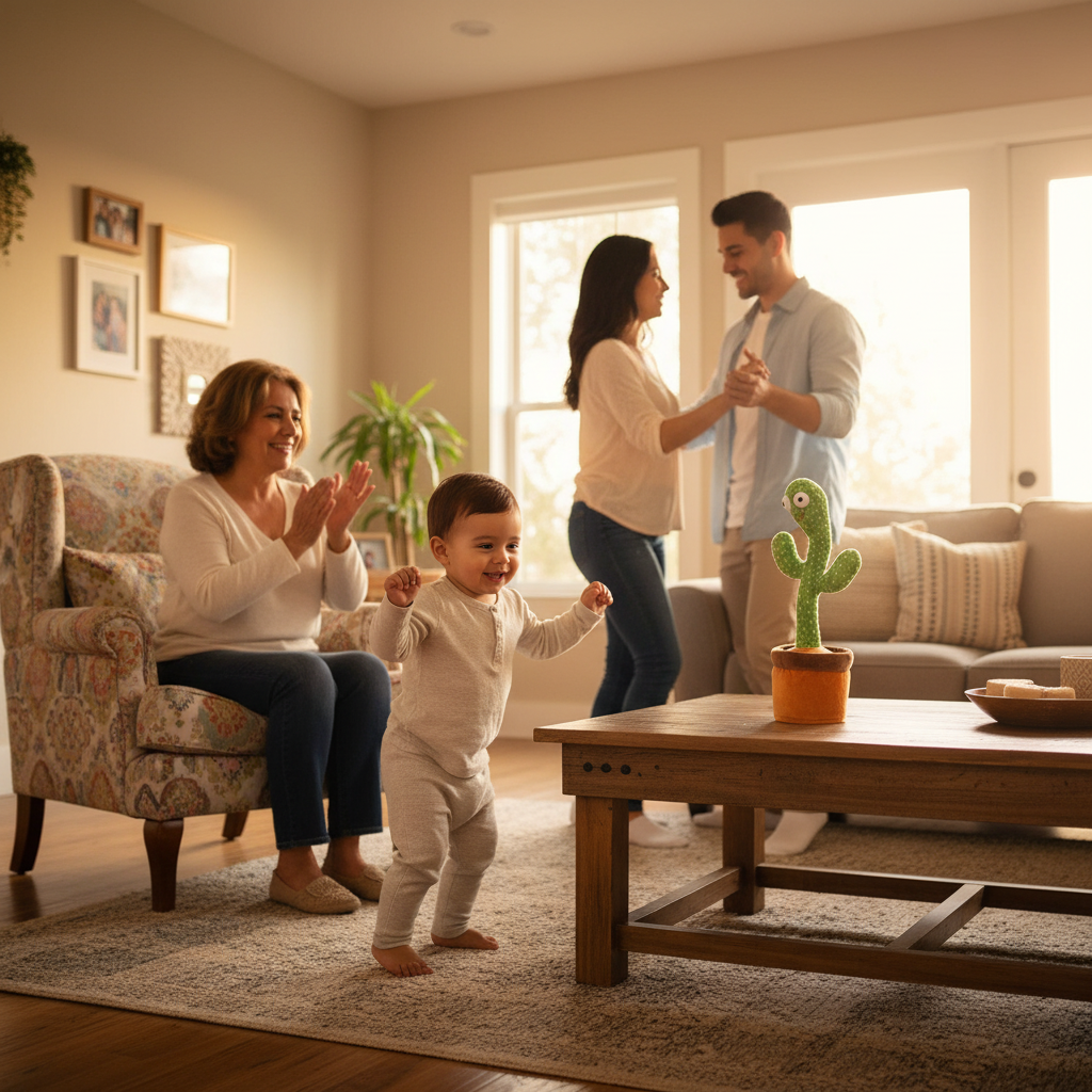 Cactus dansant musical LED parlant et répétant – Jouet interactif pour bébé et enfant - Nid’Éveil