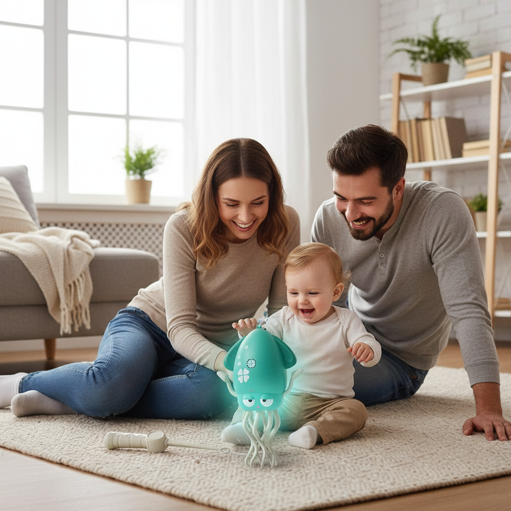 Poulpe dansant lumineux et musical pour bébé – Jouet interactif avec LED - Nid’Éveil