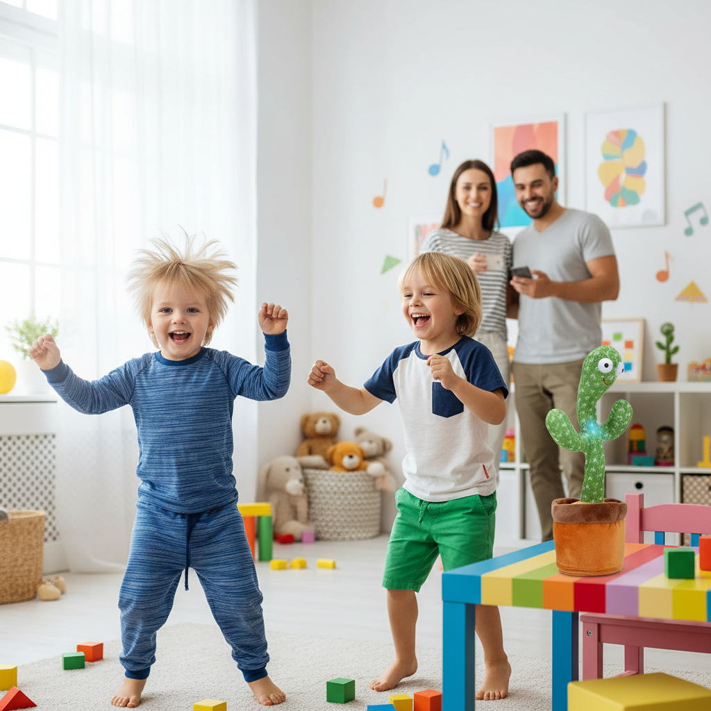 Cactus dansant musical LED parlant et répétant – Jouet interactif pour bébé et enfant - Nid’Éveil