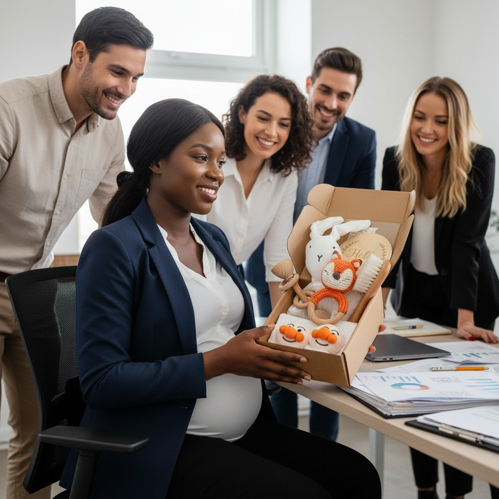 Cadeau congé maternité - Coffret naissance Nid'Éveil avec doudou renard et accessoires bébé Montessori