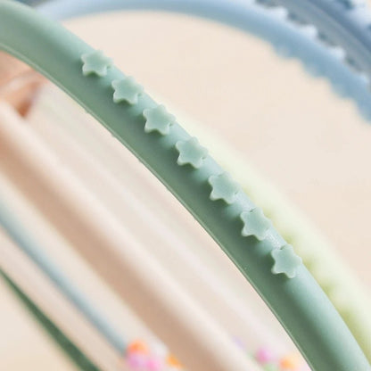 Hochet bébé en bois et silicone – Jouet d’éveil sensoriel avec billes colorées, facile à saisir - Nid’Éveil