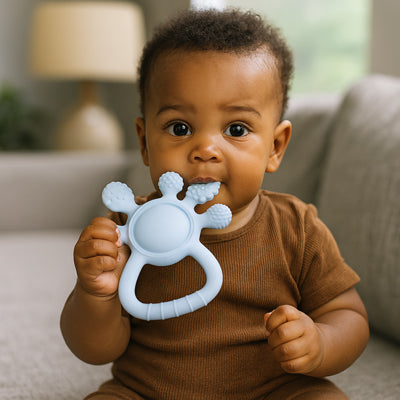 Anneau de Dentition en Silicone Souple – Jouet de Dentition Bébé Sensoriel et Sûr | Nid’Éveil