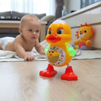 Canard Dansant Électrique et Lumineux – Jouet Musical d’Éveil Bébé - Nid’Éveil
