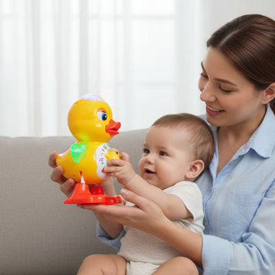 Canard Dansant Électrique et Lumineux – Jouet Musical d’Éveil Bébé - Nid’Éveil