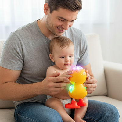 Canard Dansant Électrique et Lumineux – Jouet Musical d’Éveil Bébé - Nid’Éveil