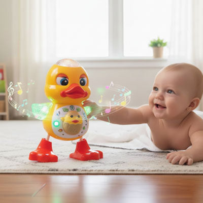 Canard Dansant Électrique et Lumineux – Jouet Musical d’Éveil Bébé - Nid’Éveil