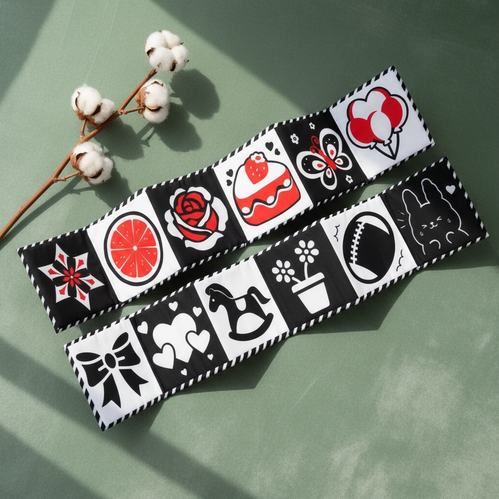 Livre Montessori fleurs noir blanc - Jouet éveil bébé certifié CE