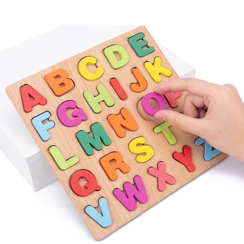 Puzzle éducatif en bois Alphabet et Chiffres – Apprentissage ludique et coloré pour enfants - Nid’Éveil